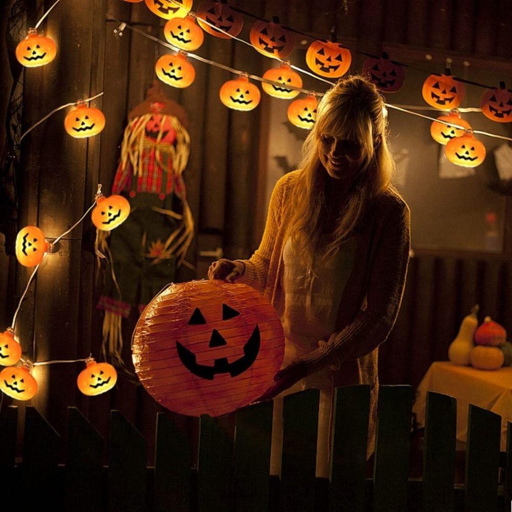 2M/ 3M Pumpkin LED String Lights Waterproof Pumpkin Crystal Lights Porch