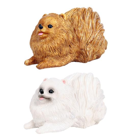 Симуляция Модель Померанского Шпица Живой Внешний Вид Животное Ремесло Украшение Реалистичная Статуэтка Щенка Миниатюрная Фигурка Твердый Пластик Игрушка Собака Домашний Питомец Настольная