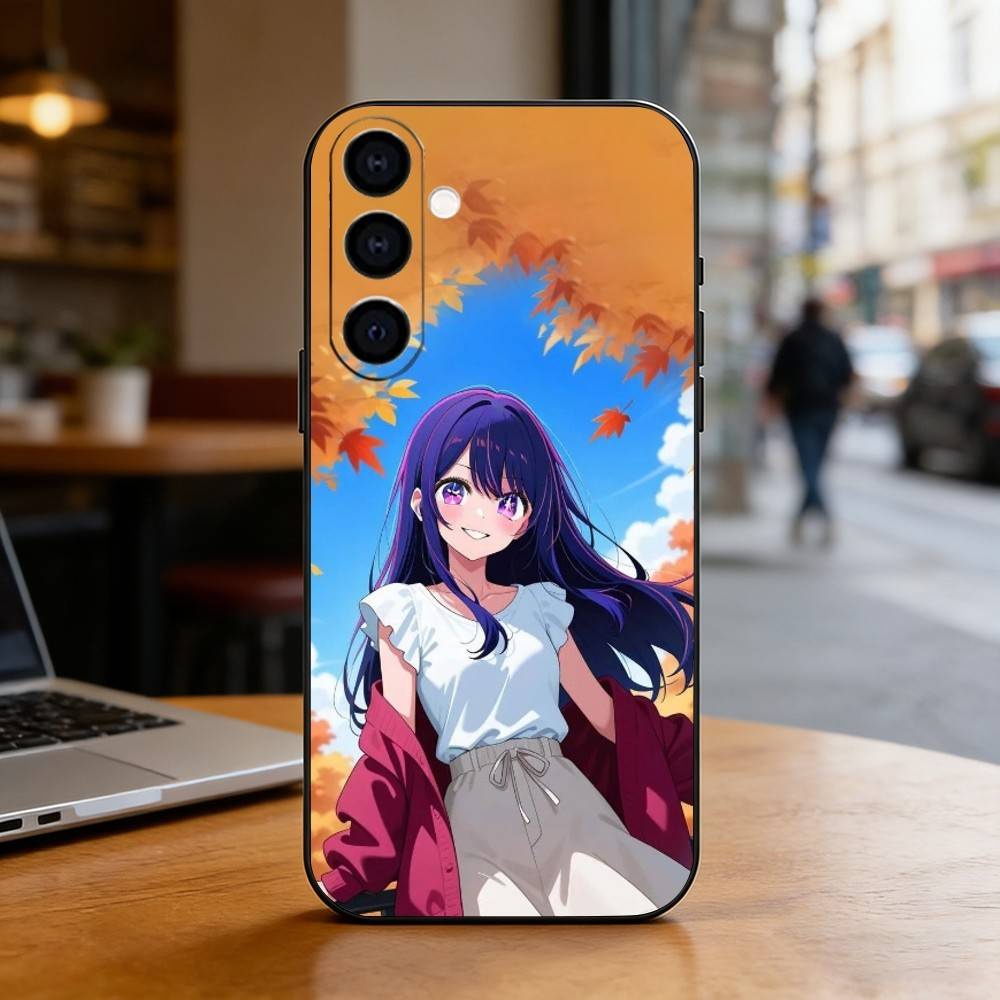 Чехол для телефона Anmie W-OSHI NO KO Для Samsung Galaxy A73, A72, A71, A70, A53, A52, A51, Другие Мягкий Черный Чехол