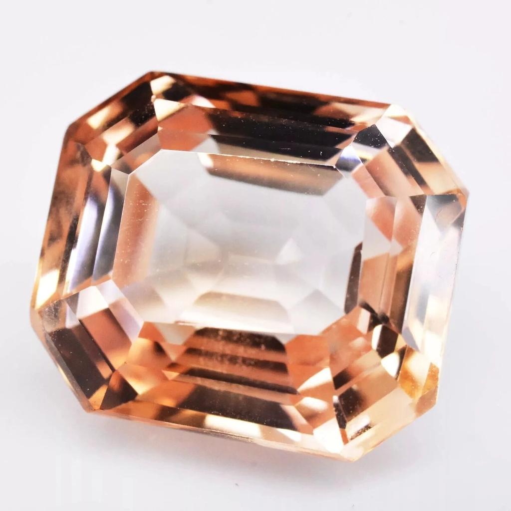 Golden Morganite Natural 9+ Ct Asscher Cut Fabulous Certified Loose Gemstone
