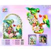 DIY MOC  Small Particle Building Blocks 663009 Love Bird Parrot Series Girl Gift Assembly Toys for Children Gifts