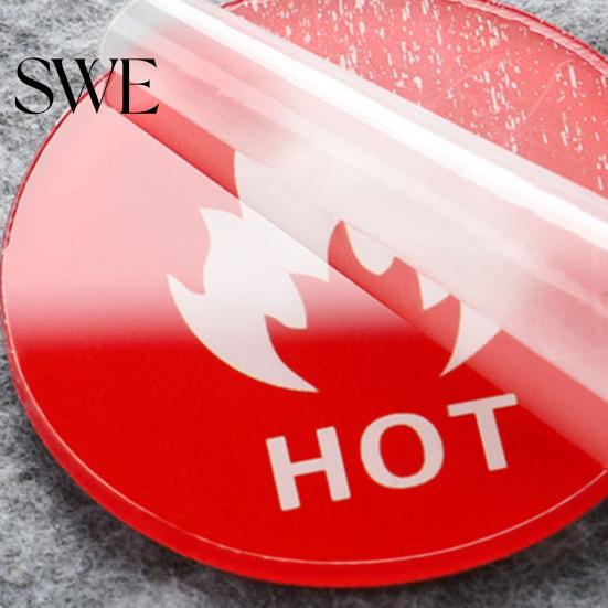 Hot Cold Marker Sign 2 Pairs Acrylic Waterproof Self-adhesive House Kitchen Bathroom Office Water Temperature Indication Round Square Warning