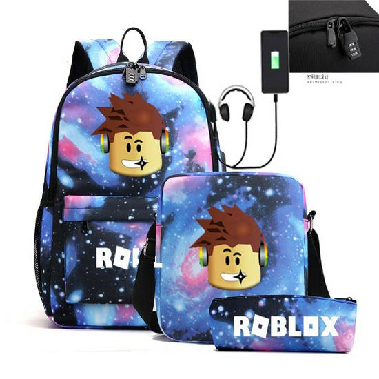 Roblox Game-Themed Backpack, Shoulder Bag, and Pencil Case Set for Students