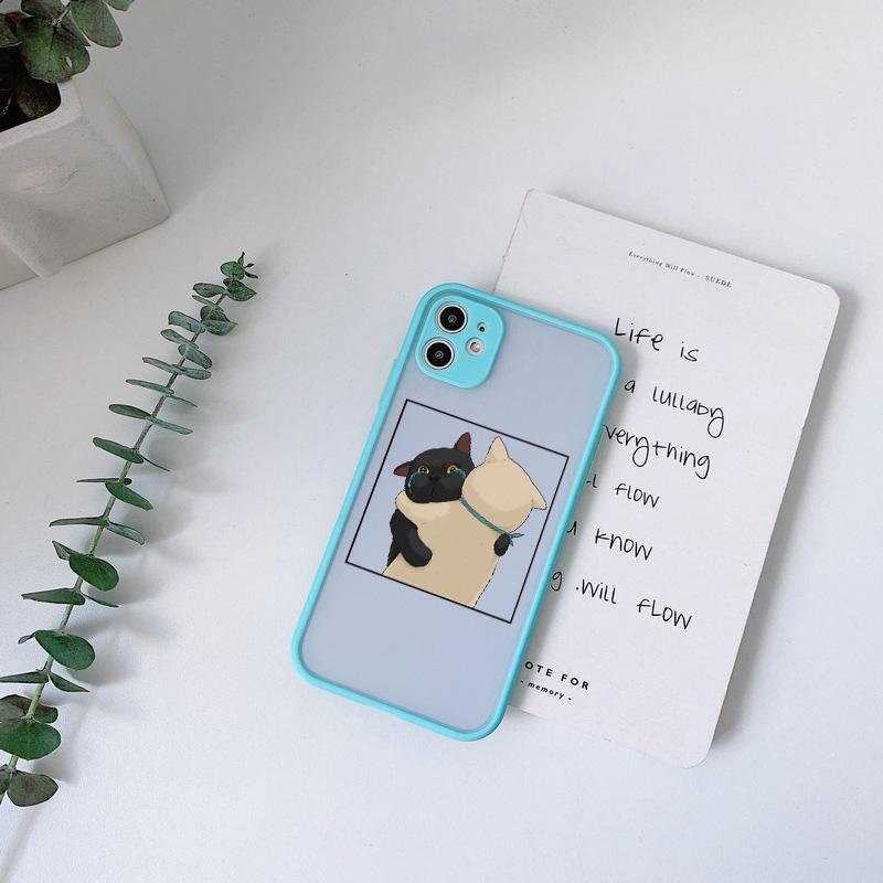 Забавный Мультяшный Кот Чехол для Телефона Для iPhone 7 8 Plus SE2 X XR XS MAX Для iphone 15 14 12 13 mini 11 Pro Max Милое Животное Задняя Крышка