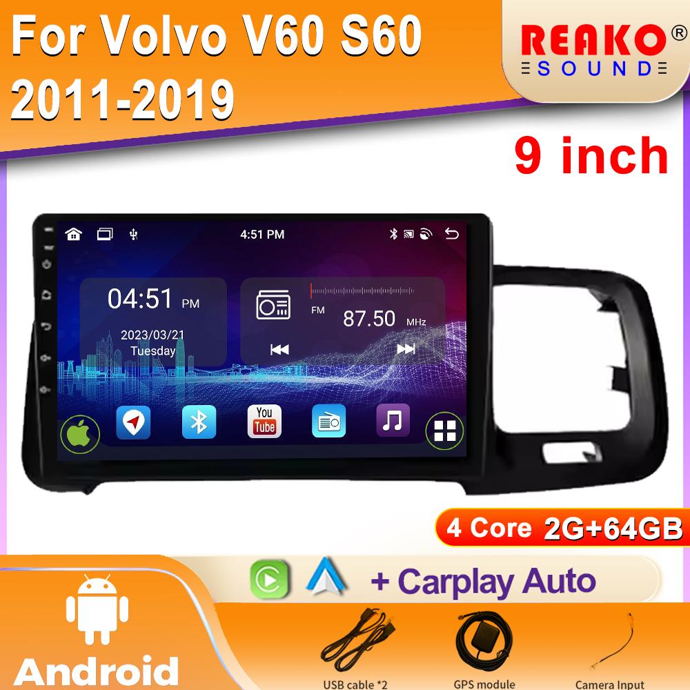 Android Car Radio For Volvo V60 S60 2011-2019 Video Multimedia Bluetooth Player Navigation GPS Carplay Autoradio stereo