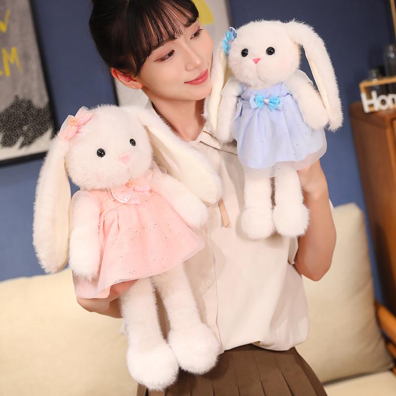 Cute Princess Rabbit Plush Toy, Three-color Dress Bunny Doll, Rabbit Stuffed Animal Toy, Girl's Birthday Gift, Children's Toy