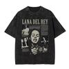 Стирка Винтаж Графический Футболка Lana Del Rey Глаза Унисекс Женская Мода Оверсайз Футболки с Коротким Рукавом Повседневные Хлопковые Футболки