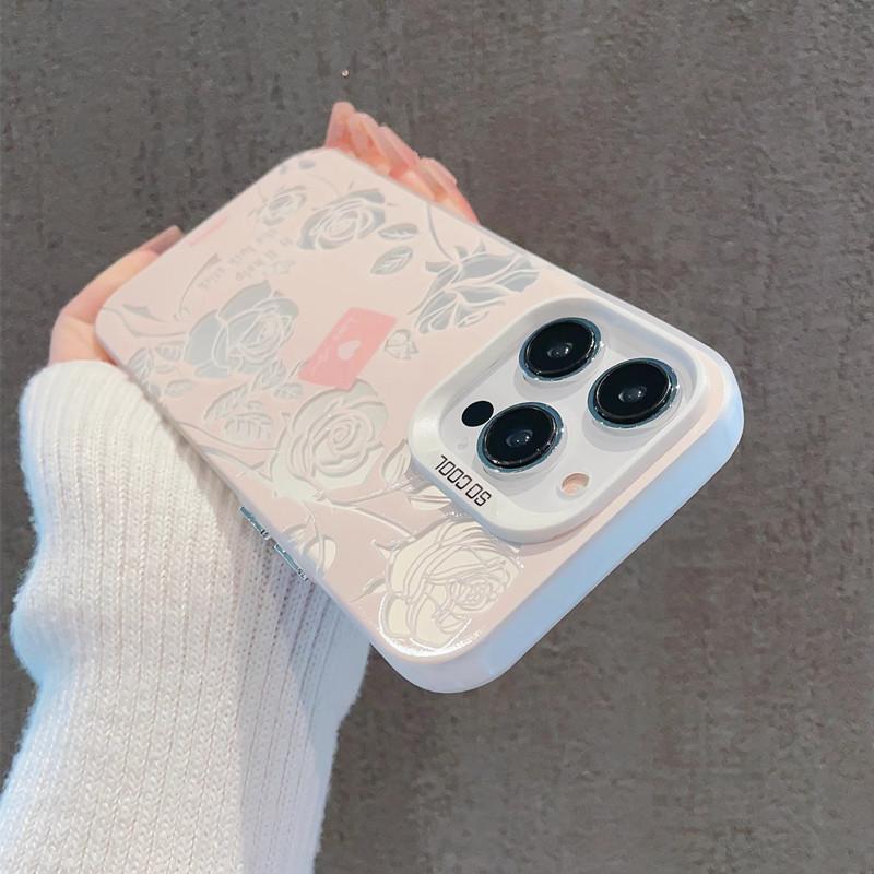 Vintage Rose Electroplate Silver Case For  Poco M6 X6 F5 X5 Pro Mi 13 12 11 Lite 5G NE 14 13T 12T Anti-drop Armour Cover