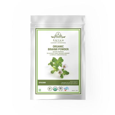 Органический порошок Брахми (100 г), Organic Brahmi Powder,  Aryan