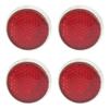 4Pcs Round Reflector 42mm High Brightness Waterproof Stylish Red Safety Reflector For M6 Thread Motorbike ATV Scooters