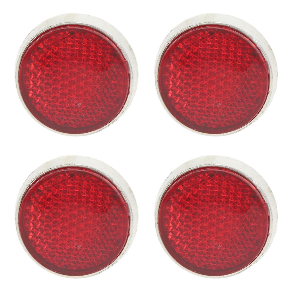4Pcs Round Reflector 42mm High Brightness Waterproof Stylish Red Safety Reflector For M6 Thread Motorbike ATV Scooters