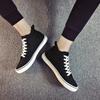Mens High Top Footwear Fashion Canvas Shoes Flat High Top Men's Casual Shoes Cool Street Brand Shoes Classic Black White A136
