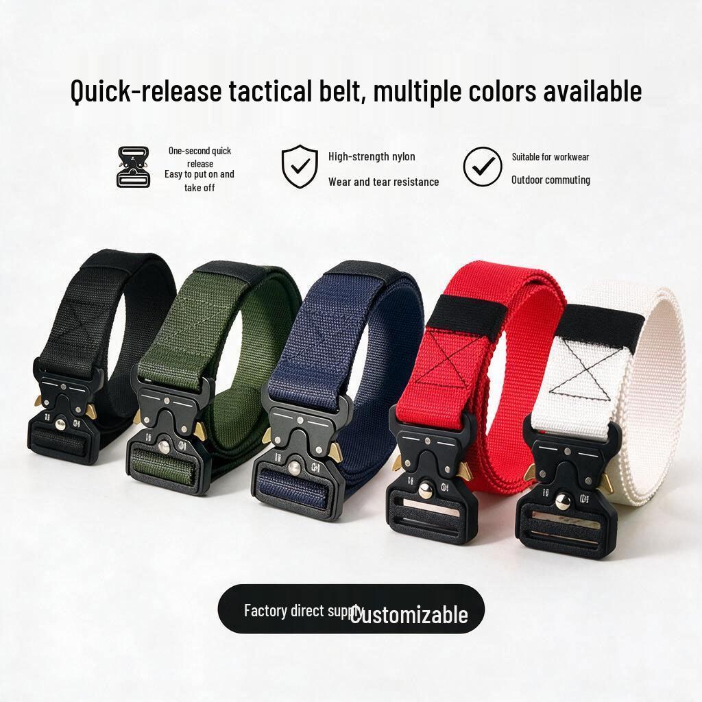 Tactical Men's Belt with Extendable Quick-Release Cobra Buckle - Versatile and Trendy