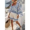 16 European and American summer printed beach blouse vacation casual bikini beach bat sleeve set