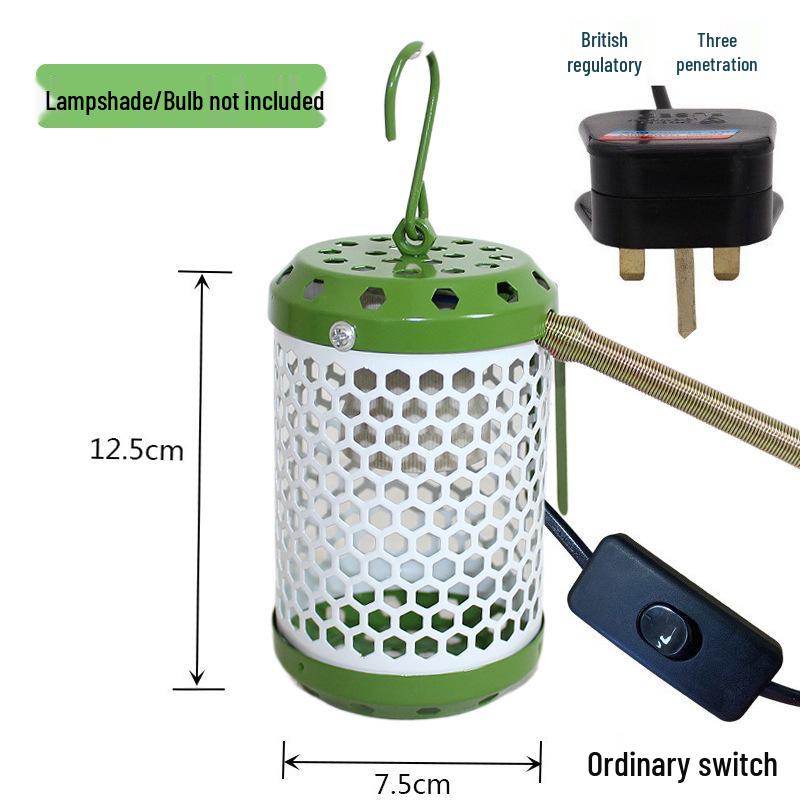 Parrot & Reptile Heat Lamp with Bite-Proof, Anti-Scald Mesh Cover