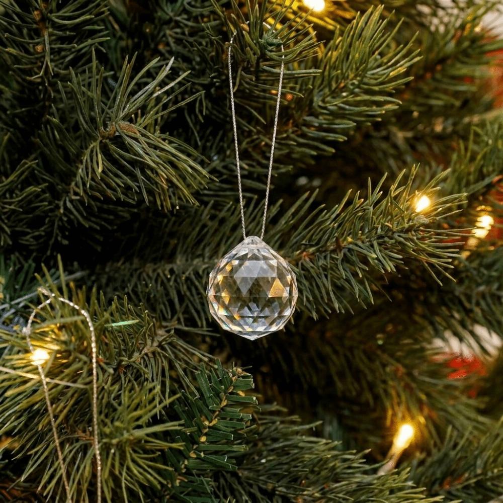 30PCS Transparent Christmas Tree Hanging Pendant Hanging Crystal Ornament Holiday Festival Party