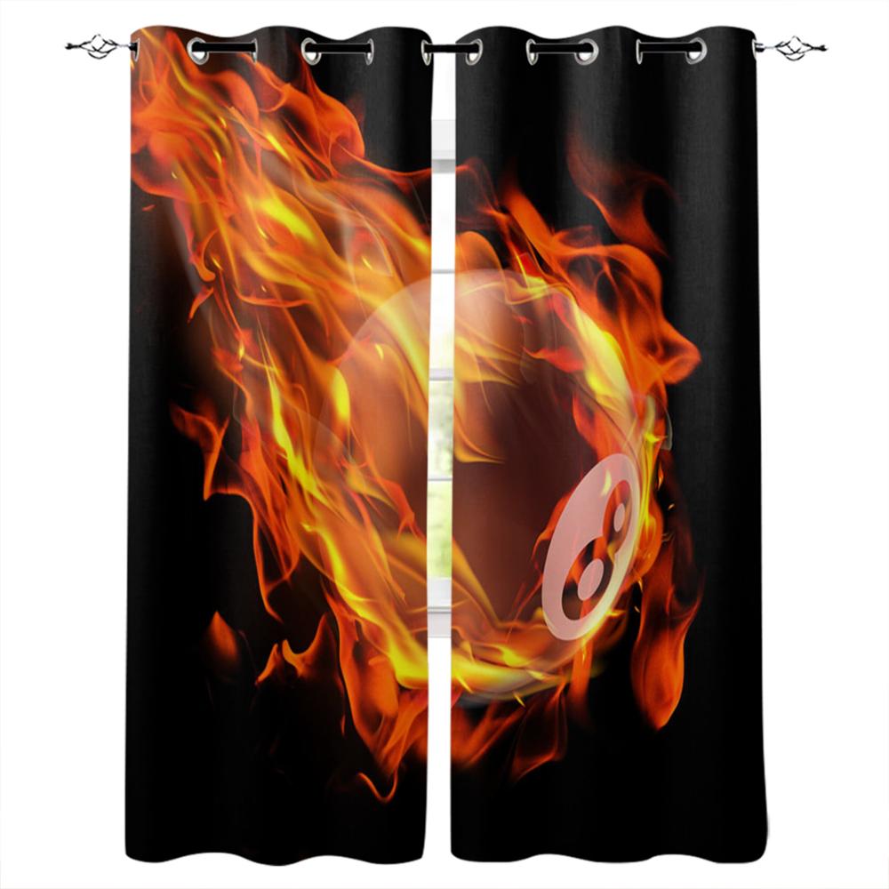 Баскетбольное пламя, оконная занавеска, домашний декор, шторы для гостиной, спальни, кухни, дверная занавеска