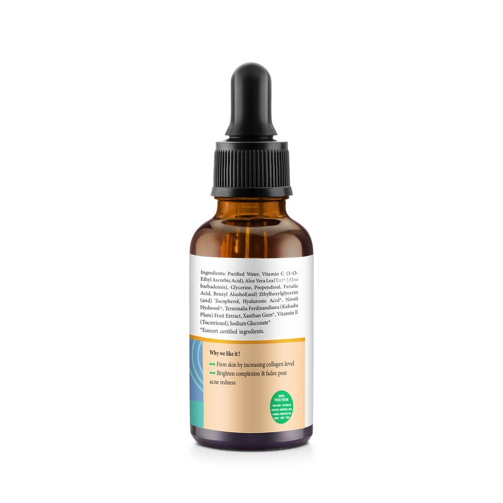 Lass Natural Сыворотка для ухода за кожей с 20% витамином С | Темные пятна | Уменьшает пигментацию | Стимулирует выработку коллагена | Осветляет и питает кожу | Подходит для