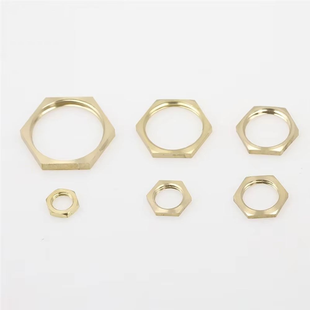 10Pcs Hexagonal Shank Cap Flange Nut Brass Water Tank Joint Plumbing Fastening Accessories