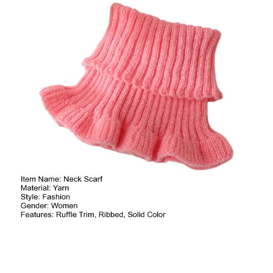 Женский шейный платок, однотонный, с прозрачной отделкой, с имитацией воротника, вязаный, теплый, стильный, утеплитель для шеи, универсальный аксессуар для одежды
