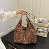 Зимняя ретро-персонализированная сумка-тоут с леопардовым принтом, женская, большой вместимости, модная, новая, для поездок на работу, универсальная, для выхода в свет, на плечо