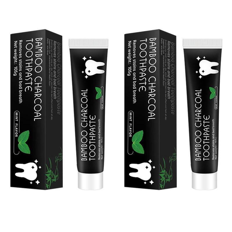 105 г бамбуковый уголь, черная зубная паста, глубокая очистка, вкус мяты, отбеливание зубов, неприятный запах изо рта, уход за пятнами, красота, здоровье, Maquiagem