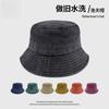 Old Washed Bucket Hat Retro Cowboy Hat Summer Sun Protection Cowboy Basin Hat Embroidery