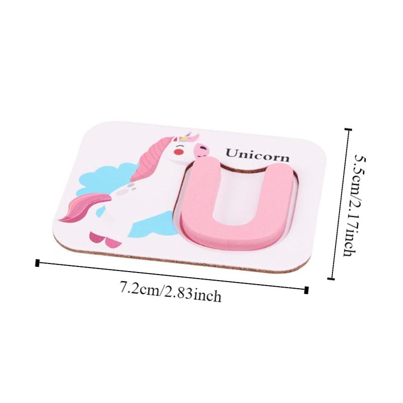 Wooden Alphabet Flash Cards Set Educational Cognitive Memory Game Kids Preschool