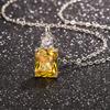 Персонализированные ювелирные изделия Ins Style Diamond Geometric Yellow Square ожерелье Простое корейское элегантное ожерелье для женщин