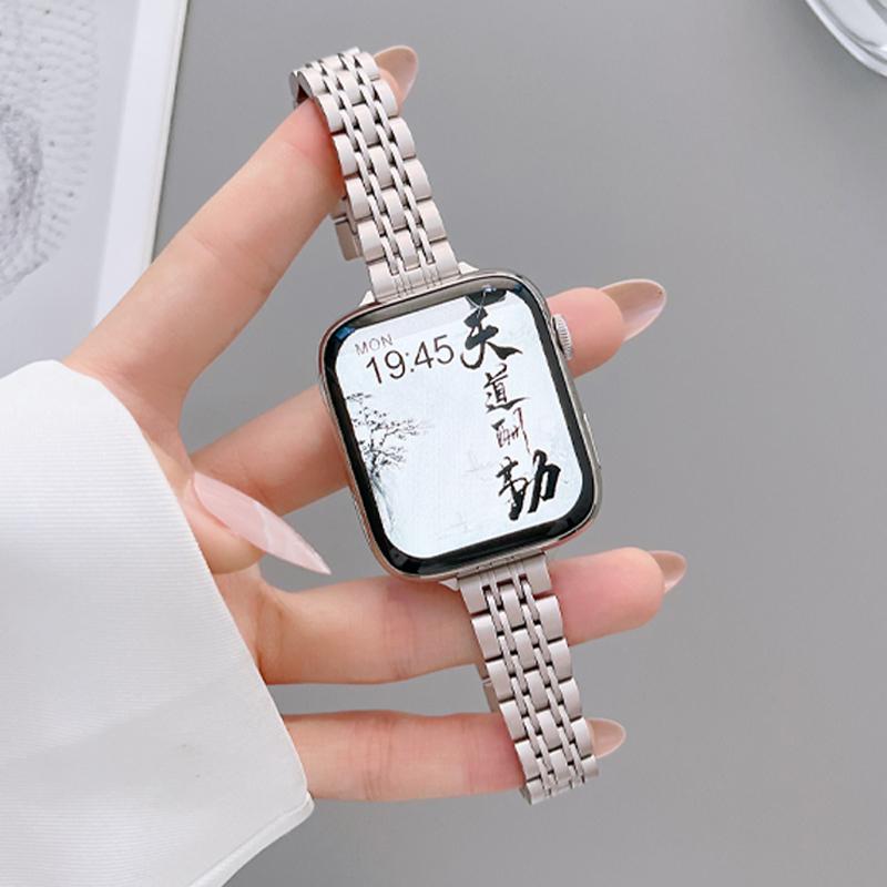 Ремешок из нержавеющей стали для Apple Watch Band 49 мм 42 мм 44 мм Металлический браслет iWatch Ultra Серия 8 7 6 SE 5 4 3 для женщин 45 мм 41 мм
