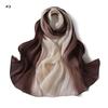 Luxury Gradient Color Island Silk Satin Scarf Shiny Smooth Crinkle Headscarf Shawl Wrap Sunscreen Versatile Fashion Accessory