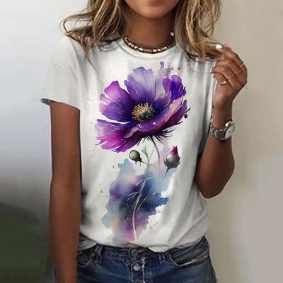 Новые женские футболки с 3D-принтом градиента цветов