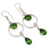 Peridot Quartz Gemstone Handmade Gift For Her Silver Jewelry Earrings 2.25"