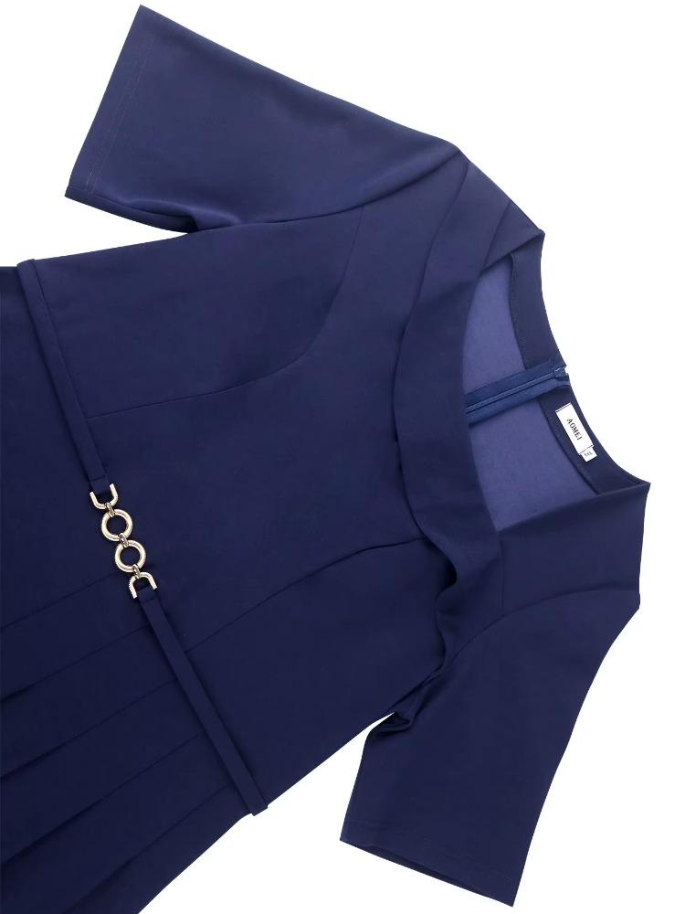 Women's Party Dress V-neck Pleated Hem Simple Mid Waist Commuting Dress Elegant Daily Casual Short Sleeved Solid Color Dresses