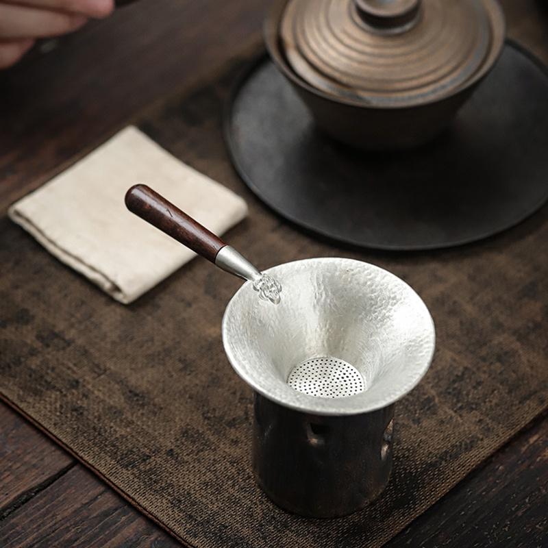Чайное ситечко ручной работы, экран для фильтрации чая кунг-фу, аксессуары для чайного набора, боковой фильтр для чая из черного дерева