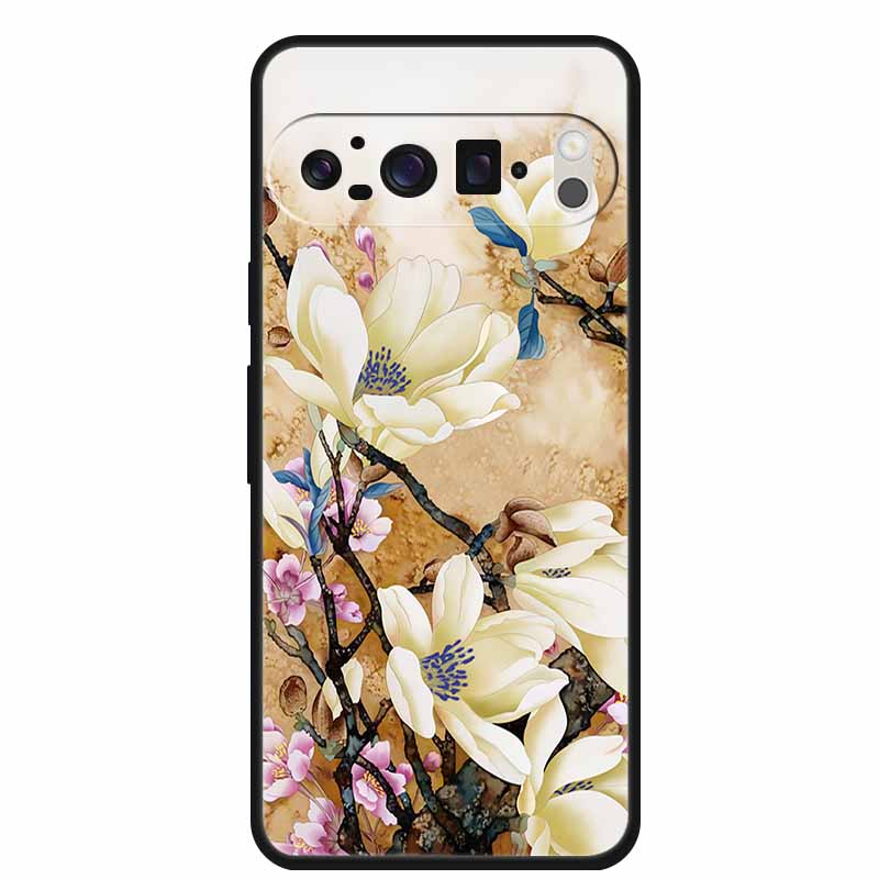 3D Тисненая Крышка Для Google Pixel 9 Pro XL / Pixel 9 Pro / Чехол Pixel 9 Цветочный Рельеф Мягкий Силиконовый Чехол Для Google Pixel 9