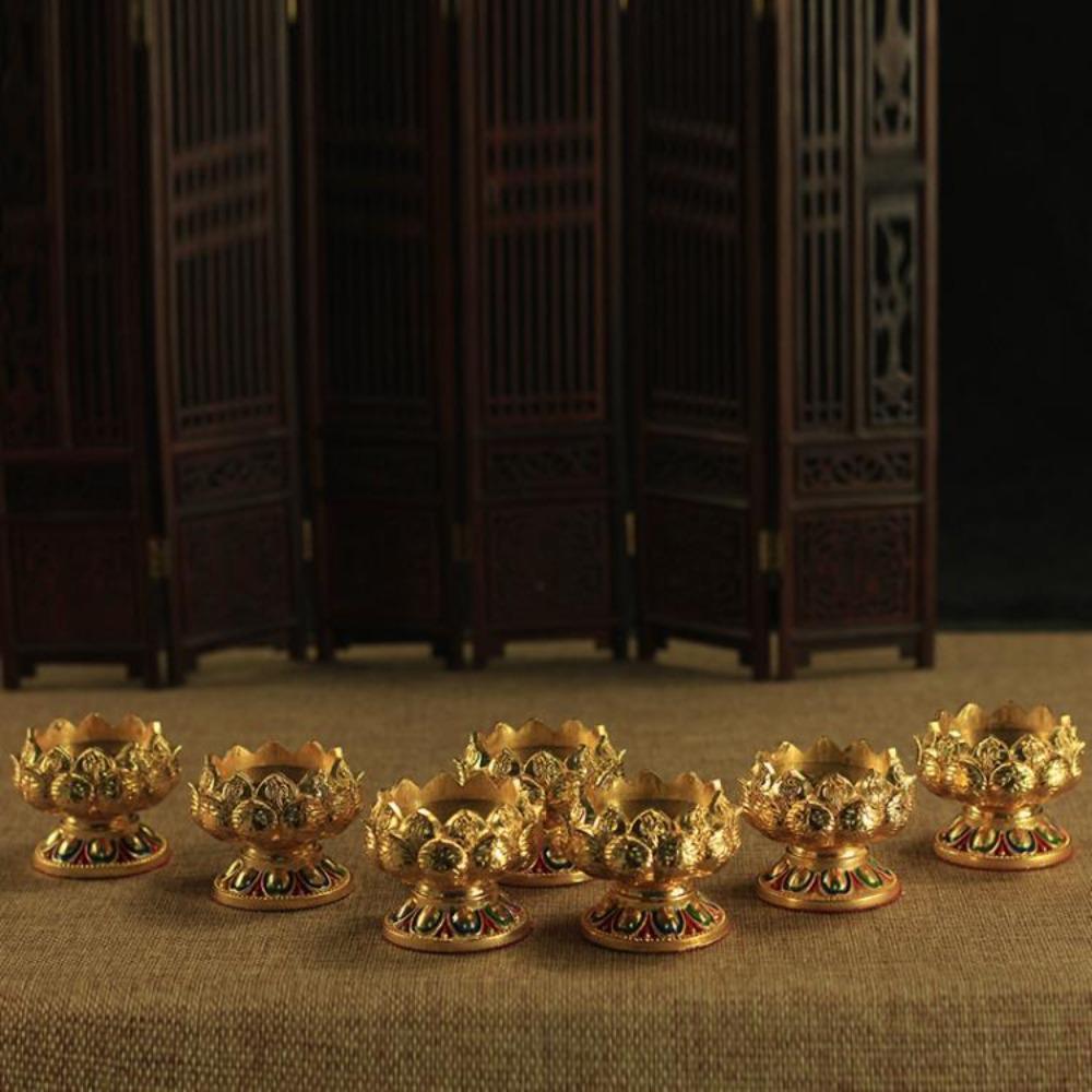 Embossed Candle Holder Handicraft Candle Base Ornament Metal Lotus Candlestick Home