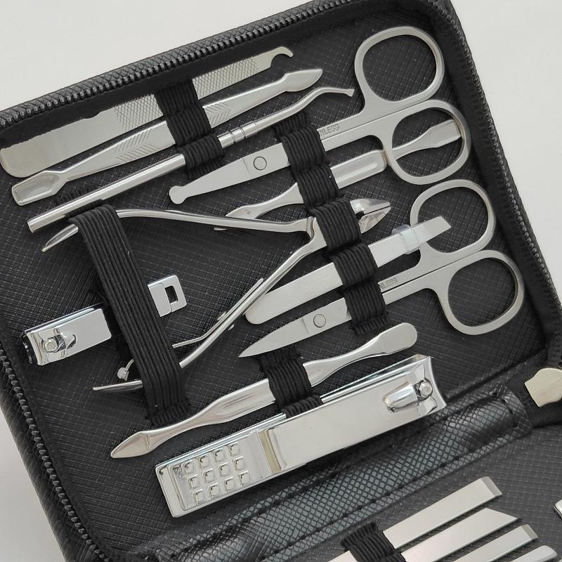 Набор для маникюра и педикюра из 30 предметов из нержавеющей стали с кусачками для ногтей, пинцетом для бровей и инструментами для удаления черных точек