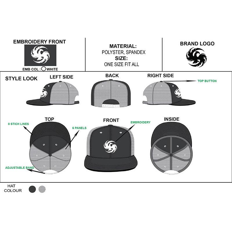 Factory Custom Logo 5-Panel Mesh Baseball Cap Curved Ethnic Leaf Casual for Adults Children for Travel Advertising