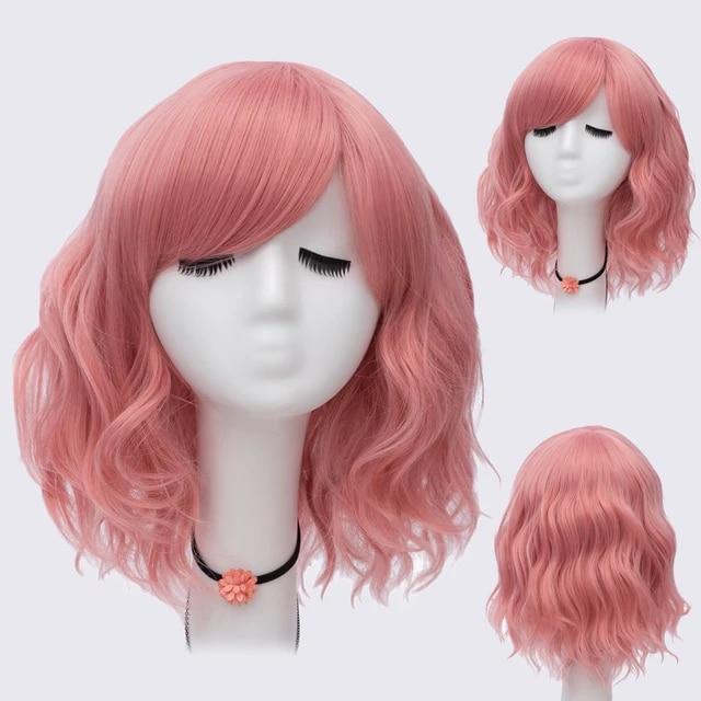 Short Bob Cosplay Wig for Women Synthetic Green Hair New Style Natural Supple Summer Heat Resistant Wig With Side Bangs