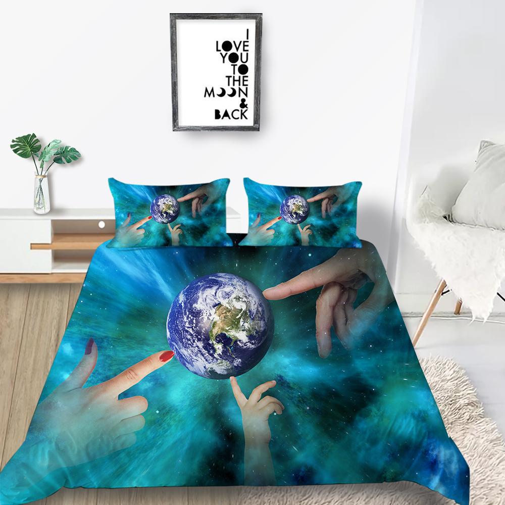 Новая мода с мультяшным принтом в виде карты, чехол для постельного белья, модный комплект чехлов, пододеяльник, домашний текстиль для мужчин и женщин, комплект постельного белья двойного размера