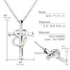 Necklace Cross Heart Diamond Birthstone Silver Brown Teddy Bear Peridot August [Sears] P5257-tdt-01-b08