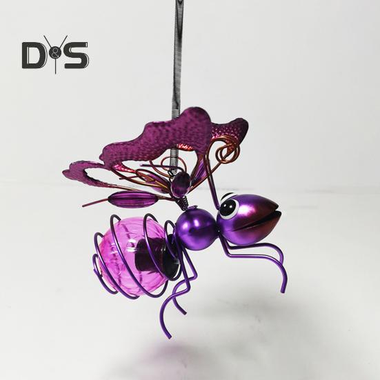 Уличный подвесной солнечный светильник Мягкое свечение IP44 Водонепроницаемый светильник в форме насекомого на солнечной батарее, украшение для сада