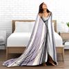 Striped blanket with Purple, Black, and Beige Decorative Pattern blanket, suitable for use in the bedroom, living room, on the sofa