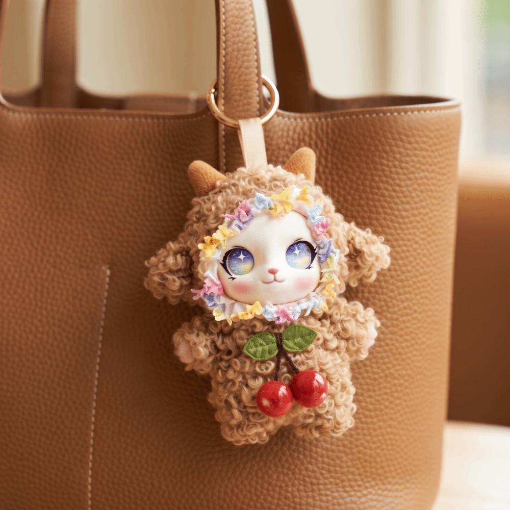 Curly Hair Big Ear Curly Hair Rabbit Doll Vinyl Plush Rabbit Doll Keyring  Desktop Decor