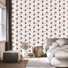 Retro Wallpaper White, Light Gray and Red for Living Room and Bedroom 50x1000