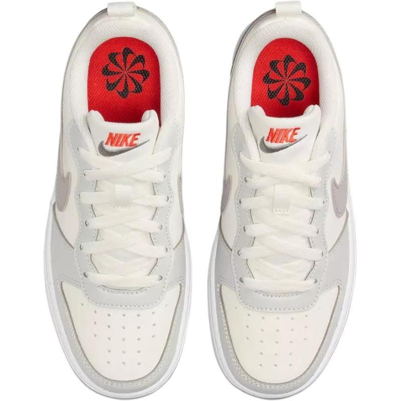 Nike Кроссовки для скейтбординга Court Borough, нескользящие, износостойкие, низкие, для детей, серо-белые, DV5456-127