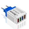 Цветное 4-портовое USB-зарядное устройство 3A для мобильных телефонов и планшетов, дорожное - Стандарт ЕС/США/Великобритании