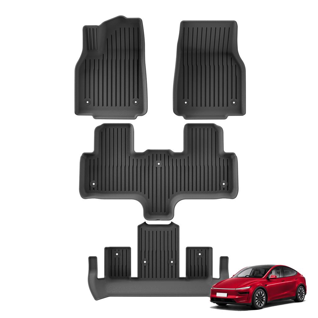 LUCKEASY Left Drive for Tesla Model YL 6seats LHD 2025 2026 Car Floor Mats Cargo Liner Trunk Pad TPE 3D Waterproof Accessories