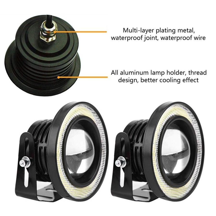 3,5" COB Противотуманная фара Проектор Автомобиль CCFL Синие Ангельские глазки Кольцо-гало ДХО Фара